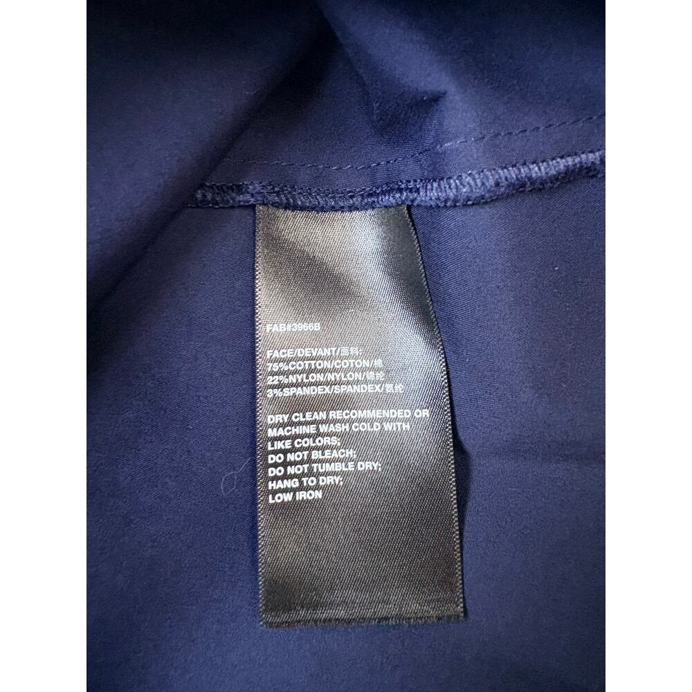 Lafayette 148 NY Penelope Stretch Cotton Wrap Midi Dress Navy Size 4 NWOT $1198 - Picture 9 of 9